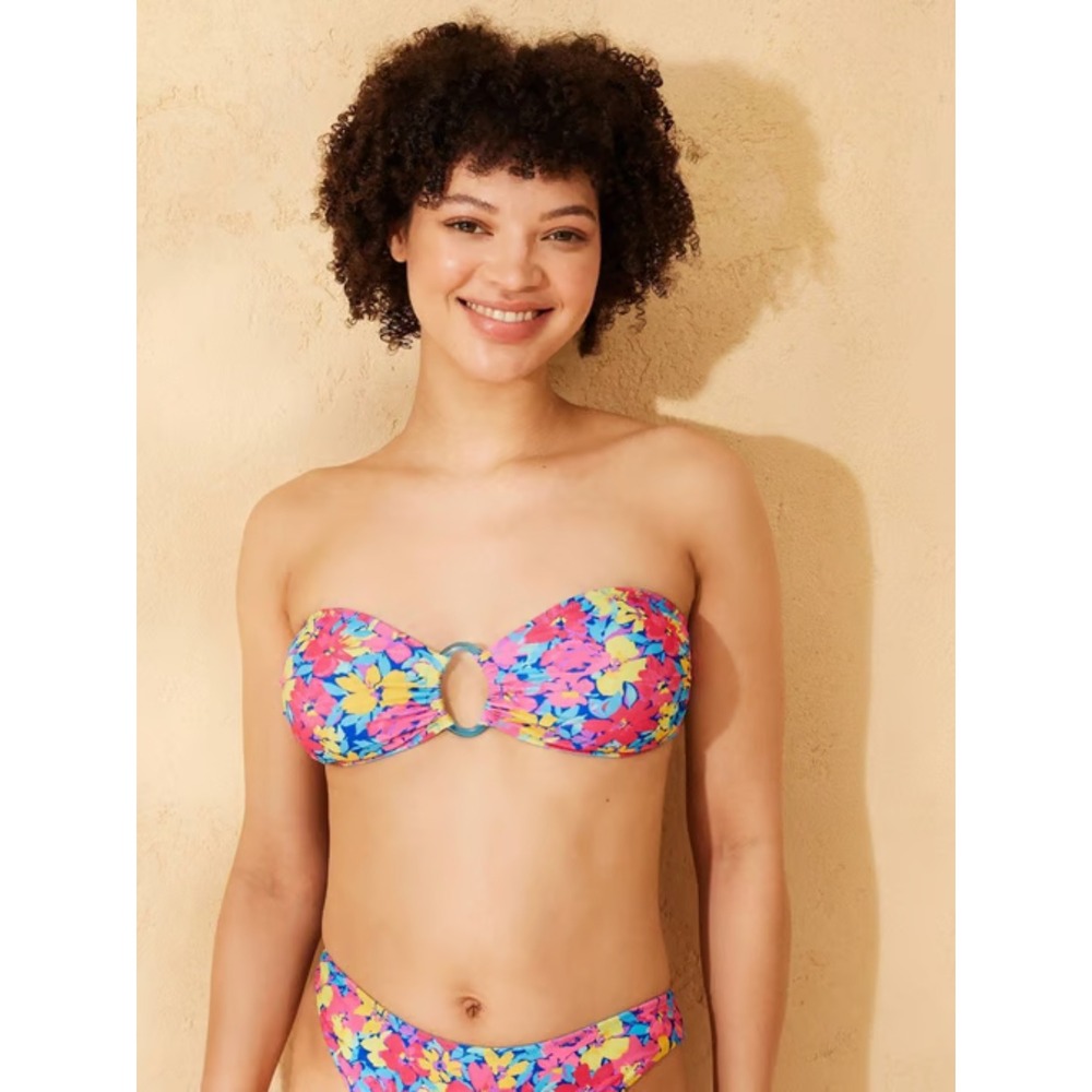 Wild Fable NWT Floral Bikini Set Pink Blue Yellow Tropical Two Piece Swimsuit  S